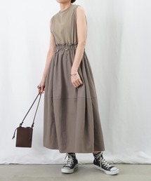LC/LLL ナイロンドッキングワンピース / ノースリコンビワンピース