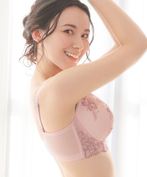 aimerfeel(エメフィール)の「【グラマーサイズ】【脇肉をしっかり集めてスッキリ見え】グリッターフラワー バーレスク脇高ブラ(R) 単品ブラジャー (FGHカップ)(ブラジャー・レディース・サーモンピンク・F65/G65/H65/F70/G70/H70/F75/G75/H75/F80/G80/H80)」の13枚目の写真