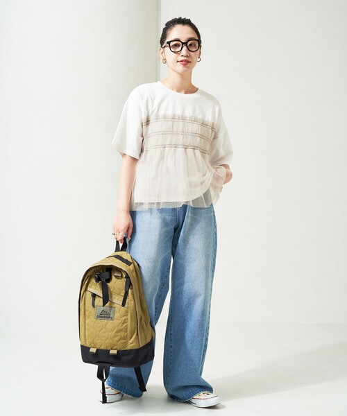 限定展開チュールフリルドッキング半袖Tシャツ