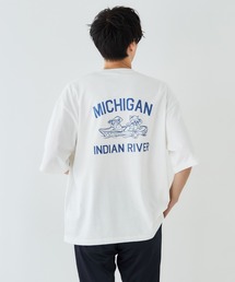 メンズ イラストプリント半袖Tシャツ