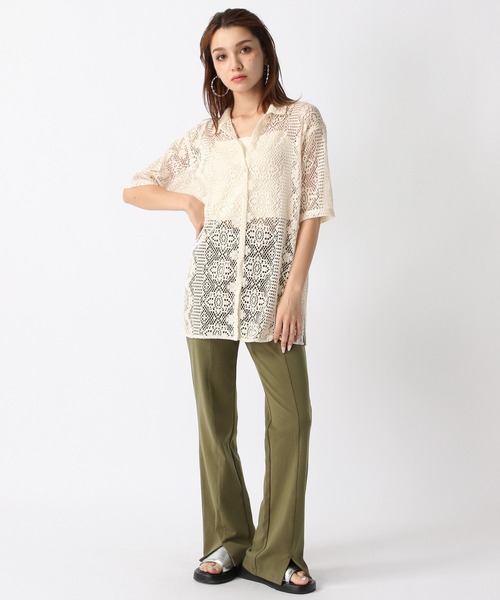 FOREVER 21(フォーエバー トゥエンティーワン)の「【2024SS】レース開襟シャツ(シャツ/ブラウス・レディース・オフホワイト/ブルー/ブラック/グリーン・FREE)」の9枚目の写真