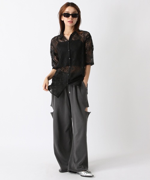 FOREVER 21(フォーエバー トゥエンティーワン)の「【2024SS】レース開襟シャツ(シャツ/ブラウス・レディース・オフホワイト/ブルー/ブラック/グリーン・FREE)」の21枚目の写真