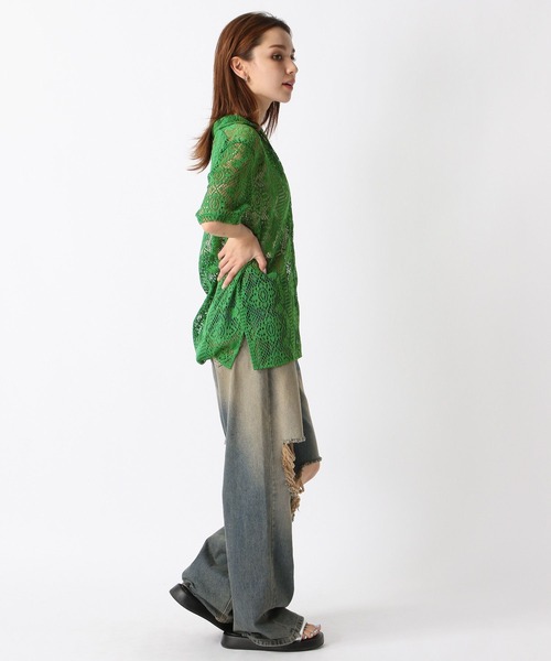 FOREVER 21(フォーエバー トゥエンティーワン)の「【2024SS】レース開襟シャツ(シャツ/ブラウス・レディース・オフホワイト/ブルー/ブラック/グリーン・FREE)」の13枚目の写真