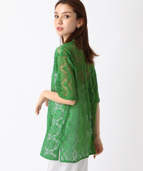 FOREVER 21(フォーエバー トゥエンティーワン)の「【2024SS】レース開襟シャツ(シャツ/ブラウス・レディース・オフホワイト/ブルー/ブラック/グリーン・FREE)」の5枚目の写真