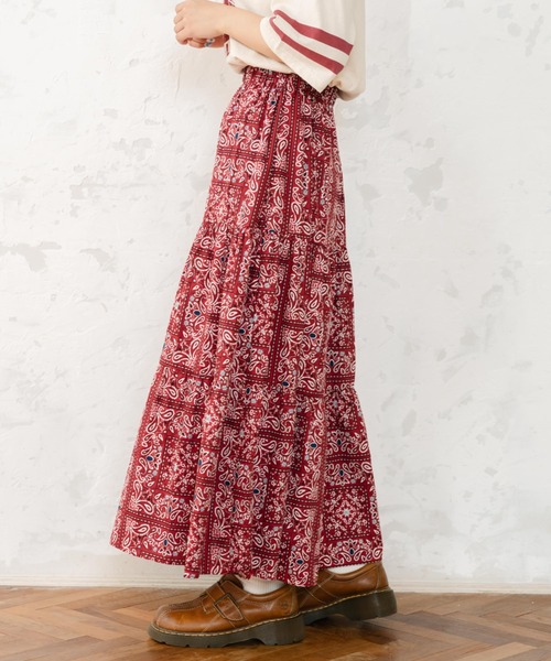 eLur(エラー)の「ペイズリーティアードスカート(スカート・レディース・レッド/ブラック・FREE)」の16枚目の写真