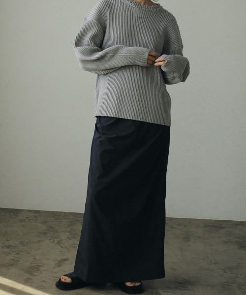 anuke タックロングスカート ブラック 36 anuke 】Tuck Long Skirt | valance 福井｜レディース セレクト