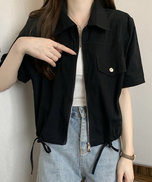 Girly Doll(ガーリードール)の「ジップアップ半袖ジャケット(その他アウター・レディース・ブラック/ホワイト/ピンク・L/XL)」の15枚目の写真