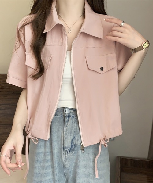 Girly Doll(ガーリードール)の「ジップアップ半袖ジャケット(その他アウター・レディース・ブラック/ホワイト/ピンク・L/XL)」の16枚目の写真