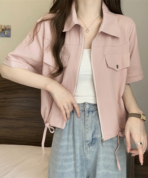 Girly Doll(ガーリードール)の「ジップアップ半袖ジャケット(その他アウター・レディース・ブラック/ホワイト/ピンク・L/XL)」の17枚目の写真