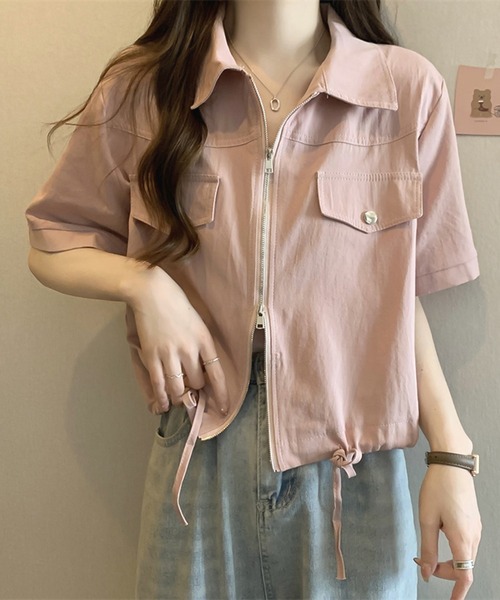 Girly Doll(ガーリードール)の「ジップアップ半袖ジャケット(その他アウター・レディース・ブラック/ホワイト/ピンク・L/XL)」の19枚目の写真