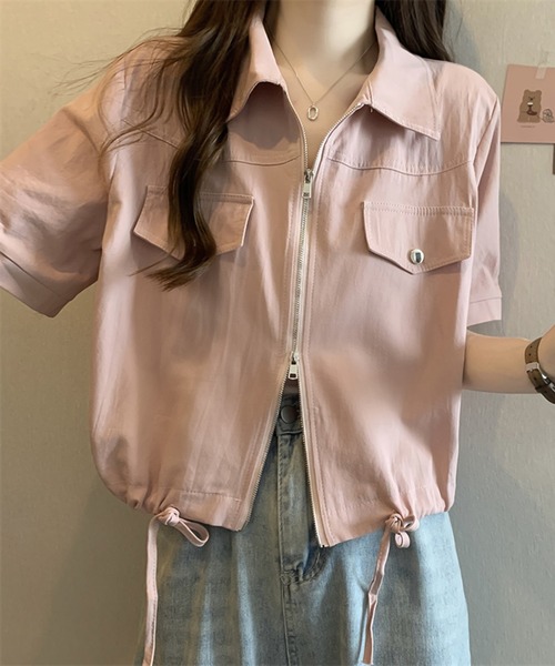 Girly Doll(ガーリードール)の「ジップアップ半袖ジャケット(その他アウター・レディース・ブラック/ホワイト/ピンク・L/XL)」の20枚目の写真