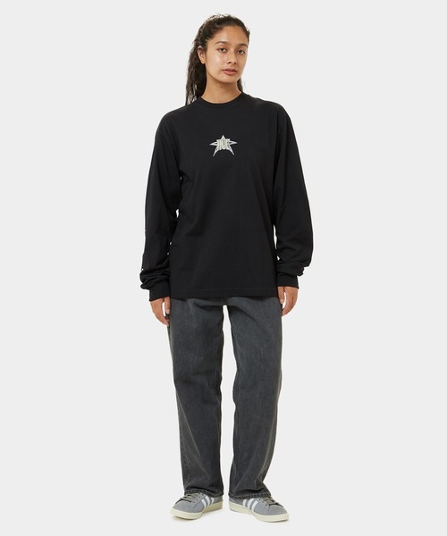 HUF（ハフ）の「INTERGALACTIC FREQUENCY LS TEE  / HUF ハフ ロングスリーブTシャツ ロンT（Tシャツ/カットソー・メンズ・ホワイト/ブラウン系その他/ブラック・X-LARGE/LARGE/MEDIUM/SMALL）」の6枚目の写真
