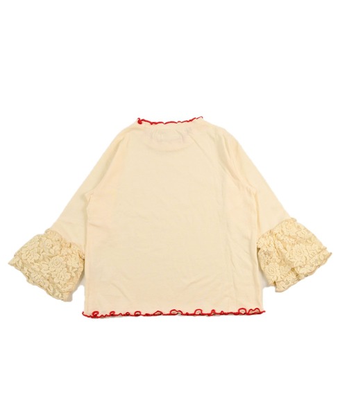 CALMIA(カルミア)の「レースショルダートップス(Tシャツ/カットソー・キッズ・チャコール/レッド/オフホワイト・130/140/150/90/100/110/120)」の4枚目の写真