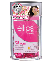ellips（エリップス）の「ellips/エリップス ヘアオイル トリートメント(ローズ＆グリーンの香り)50粒入（ヘアオイル/ヘアミルク）」