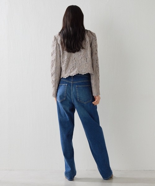 Whim Gazette（ウィムガゼット）の「レースジャケット（ノーカラージャケット・レディース・オフホワイト/モカ・FREE）」の9枚目の写真