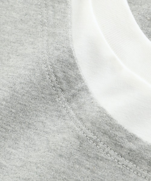 ADAM ET ROPE'（アダムエロペ）の「ラウンドネック レイヤード Tシャツ / ユニセックス（Tシャツ/カットソー・メンズ・ライトグレー/ブラック/ベージュ・L/M）」の6枚目の写真