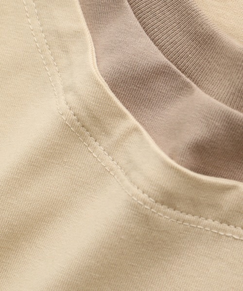 ADAM ET ROPE'（アダムエロペ）の「ラウンドネック レイヤード Tシャツ / ユニセックス（Tシャツ/カットソー・メンズ・ライトグレー/ブラック/ベージュ・L/M）」の5枚目の写真