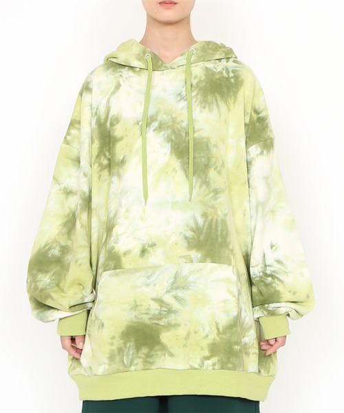 PUNYUS(プニュズ)の「タイダイビッグスウェットパーカー(パーカー・レディース・パープル/カーキ・3/4)」の7枚目の写真