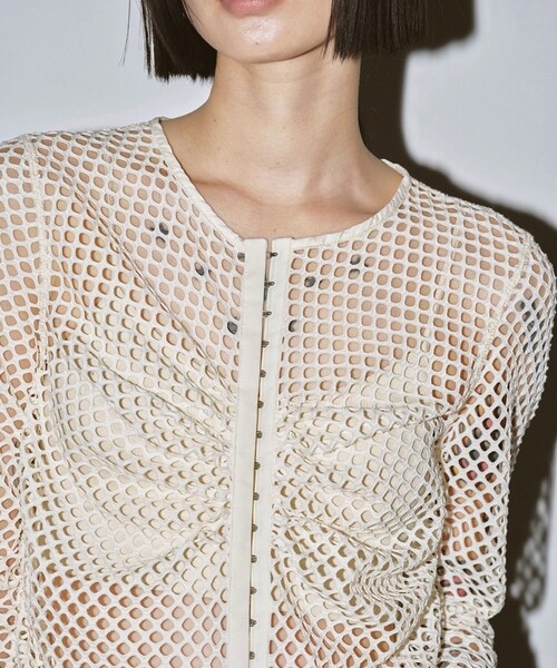 トップス todayful Mesh Shirring Cardigan TODAYFUL(トゥデイフル)の「【TODAYFUL】Mesh Shirring