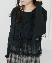 MAJESTIC LEGON（マジェスティックレゴン）の「フリルレースシアービスチェ（キャミソール・レディース）」