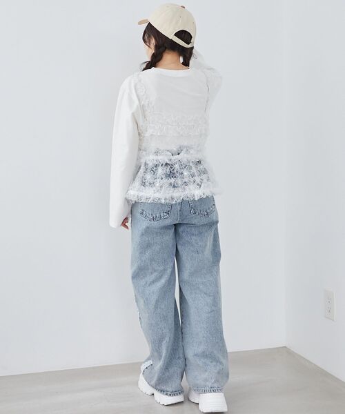 MAJESTIC LEGON（マジェスティックレゴン）の「フリルレースシアービスチェ（キャミソール・レディース・ブラック/ピンクベージュ/ホワイト系その他・MEDIUM）」の10枚目の写真