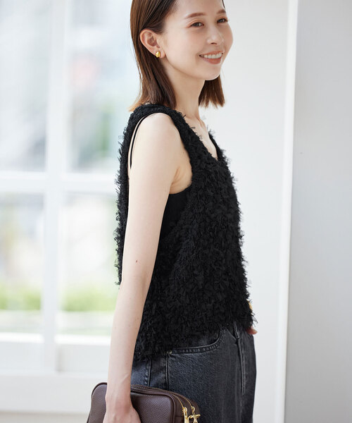 スローブイエナ　リボンヤーンタンクトップ SLOBE IENA（スローブイエナ）の「リボンヤーンタンクトップ