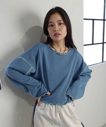 CORNERS | 配色ステッチ裏毛ショートトップス(スウェット)