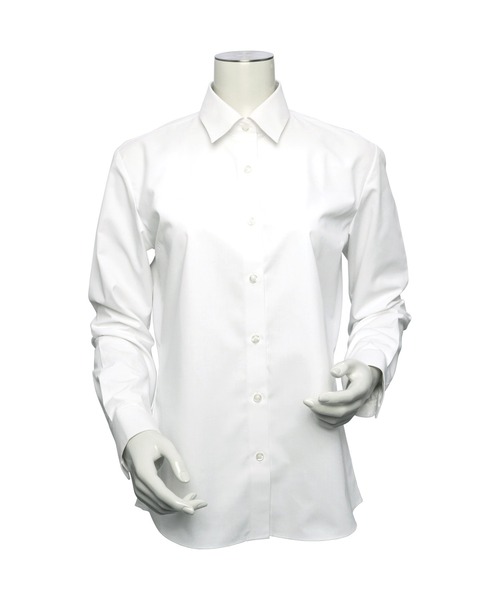 TOKYO SHIRTS（トウキョウシャツ）の「透け防止 形態安定ノーアイロン レギュラー 長袖ビジネスワイシャツ（ビジネスシャツ・レディース・ホワイト・S/XL/XS/M/LL/L）」の9枚目の写真