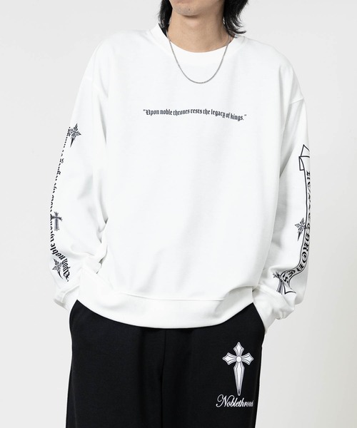 JOHN'S CLOSET(ジョンズクローゼット)の「【13】オールドイングリッシュロゴ ロングスリーブTシャツ(Tシャツ/カットソー・メンズ・ホワイト系1/ホワイト系2/ブラック系2/ブラック系1/ブラック/ブラック系その他/ホワイト・MEDIUM/LARGE)」の8枚目の写真