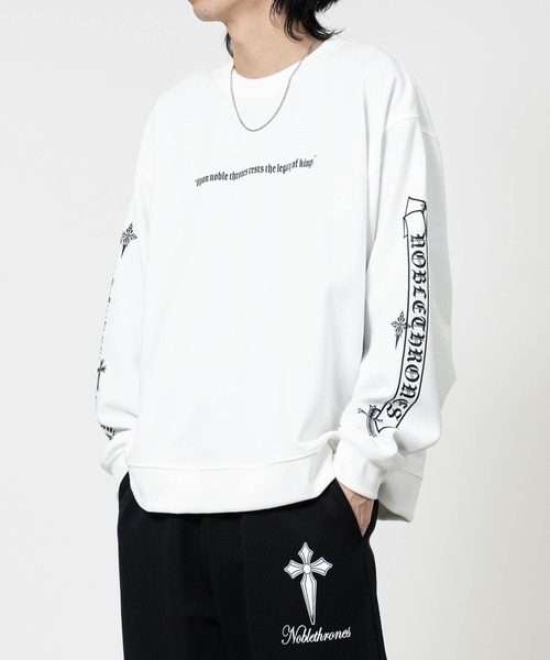 JOHN'S CLOSET(ジョンズクローゼット)の「【13】オールドイングリッシュロゴ ロングスリーブTシャツ(Tシャツ/カットソー・メンズ・ホワイト系1/ホワイト系2/ブラック系2/ブラック系1/ブラック/ブラック系その他/ホワイト・MEDIUM/LARGE)」の9枚目の写真