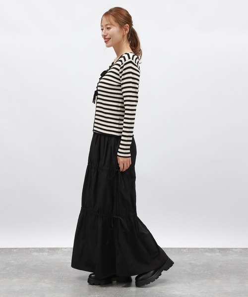 LAKOLE(ラコレ)の「ドロストリボンスカート / 148722(スカート・レディース・グレー/ブラック/マスタード・FREE)」の5枚目の写真