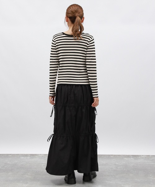 LAKOLE(ラコレ)の「ドロストリボンスカート / 148722(スカート・レディース・グレー/ブラック/マスタード・FREE)」の6枚目の写真