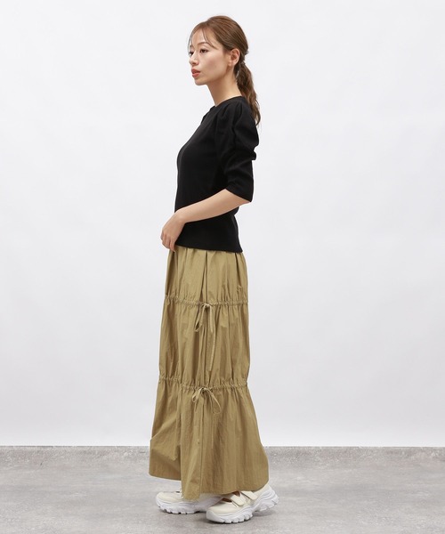 LAKOLE(ラコレ)の「ドロストリボンスカート / 148722(スカート・レディース・グレー/ブラック/マスタード・FREE)」の13枚目の写真