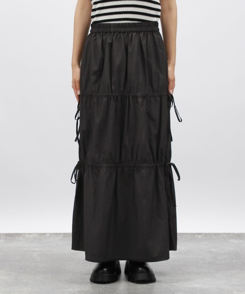 LAKOLE(ラコレ)の「ドロストリボンスカート / 148722(スカート・レディース・グレー/ブラック/マスタード・FREE)」の17枚目の写真