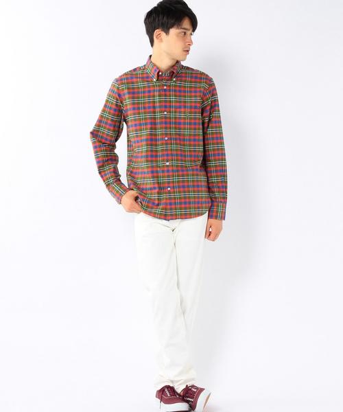 coen（コーエン）の「チェックオックスボタンダウンシャツ（シャツ/ブラウス・メンズ・オリーブ/ターコイズブルー・X-LARGE/X-SMALL/SMALL/LARGE/MEDIUM）」の6枚目の写真