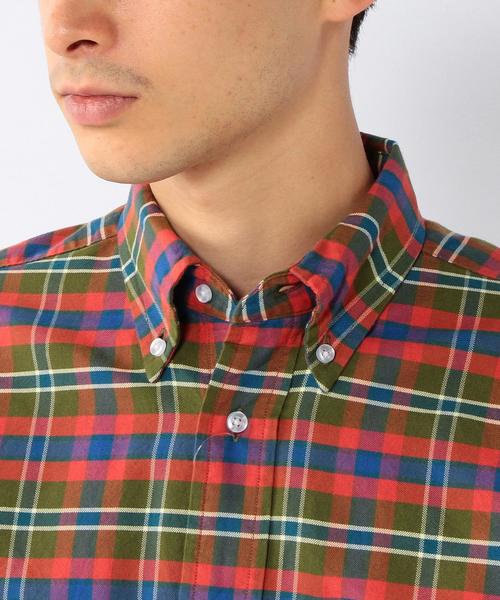 coen（コーエン）の「チェックオックスボタンダウンシャツ（シャツ/ブラウス・メンズ・オリーブ/ターコイズブルー・X-LARGE/X-SMALL/SMALL/LARGE/MEDIUM）」の7枚目の写真