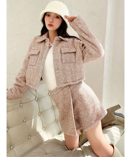 RESEXXY（リゼクシー）の「デコルテクロスニットトップス（ニット/セーター・レディース・ブルー/ピンク/ホワイト/ブラック・FREE）」の11枚目の写真