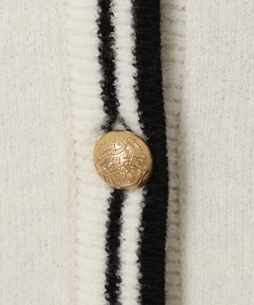 セール】ウールブレンドパイルロゴカレッジカーディガン（カーディガン