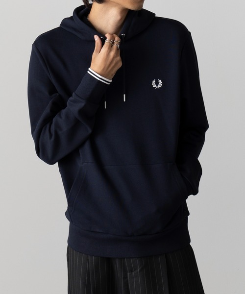 FRED PERRY/フレッドペリーワンポイントロゴ刺繍 スウェットパーカー　M FRED PERRY（フレッドペリー） パーカー ワンポイントロゴ刺繍