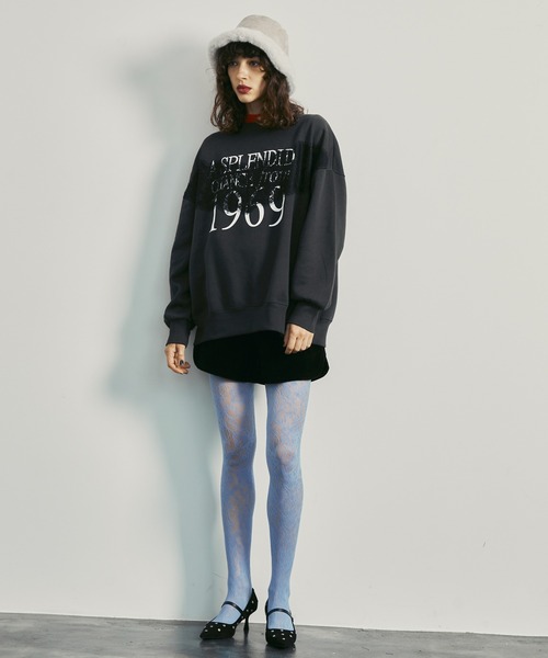 uyu.(ウユ)の「Lace Docking Logo Over Sweatshirts / レースドッキングロゴオーバースウェット【uyu.】(スウェット・レディース・ブラック/オートミール・FREE)」の13枚目の写真