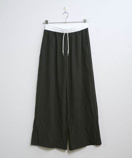 shopnikoniko（ショップニコニコ）の「ウエスト配色 ドロスト ルーズワイドパンツ（その他パンツ・レディース・ネイビー/ブラック・フリー）」の18枚目の写真