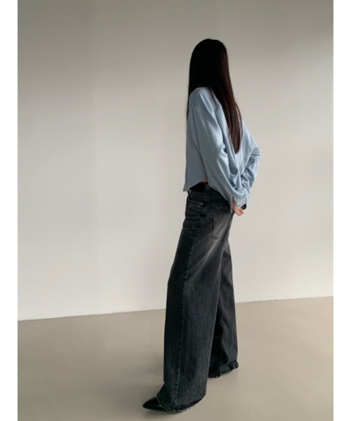 Didot.showroom(ディドット ショールーム)の「ラウンドヘムクロップド丈ワークシャツ(シャツ/ブラウス・レディース・アイボリー/ブラック/スカイブルー・FREE)」の16枚目の写真