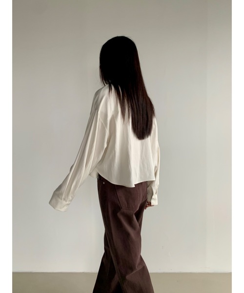 Didot.showroom(ディドット ショールーム)の「ラウンドヘムクロップド丈ワークシャツ(シャツ/ブラウス・レディース・アイボリー/ブラック/スカイブルー・FREE)」の20枚目の写真