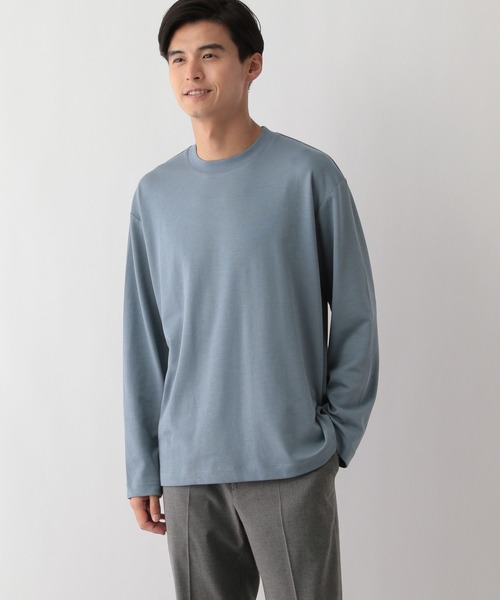 GLOBAL WORK Smile Seed Store（グローバルワーク スマイルシードストア）の「多機能Tシャツ長袖/144106（Tシャツ/カットソー・メンズ・ピンクベージュ/ベージュ/オフホワイト/チャコール/ブルー系その他/ライトグレー/ブラウン/ブラック・LARGE/MEDIUM/X-LARGE/SMALL）」の7枚目の写真