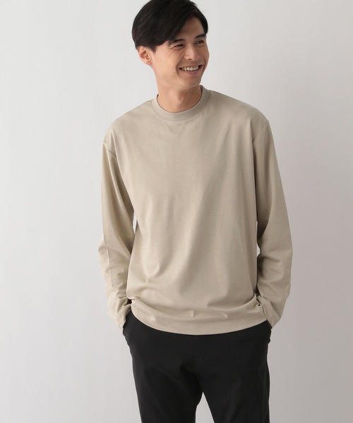 GLOBAL WORK Smile Seed Store（グローバルワーク スマイルシードストア）の「多機能Tシャツ長袖/144106（Tシャツ/カットソー・メンズ・ピンクベージュ/ベージュ/オフホワイト/チャコール/ブルー系その他/ライトグレー/ブラウン/ブラック・LARGE/MEDIUM/X-LARGE/SMALL）」の6枚目の写真