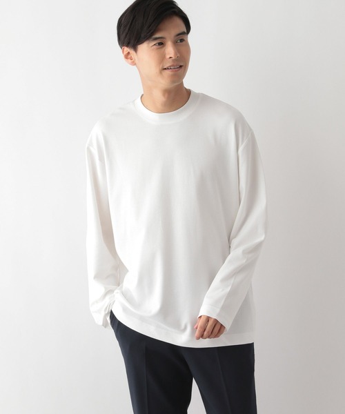 GLOBAL WORK Smile Seed Store（グローバルワーク スマイルシードストア）の「多機能Tシャツ長袖/144106（Tシャツ/カットソー・メンズ・ピンクベージュ/ベージュ/オフホワイト/チャコール/ブルー系その他/ライトグレー/ブラウン/ブラック・LARGE/MEDIUM/X-LARGE/SMALL）」の2枚目の写真