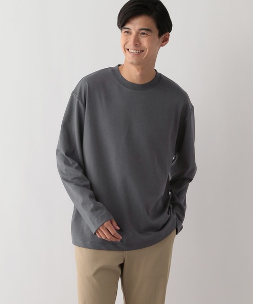 GLOBAL WORK Smile Seed Store（グローバルワーク スマイルシードストア）の「多機能Tシャツ長袖/144106（Tシャツ/カットソー・メンズ・ピンクベージュ/ベージュ/オフホワイト/チャコール/ブルー系その他/ライトグレー/ブラウン/ブラック・LARGE/MEDIUM/X-LARGE/SMALL）」の5枚目の写真