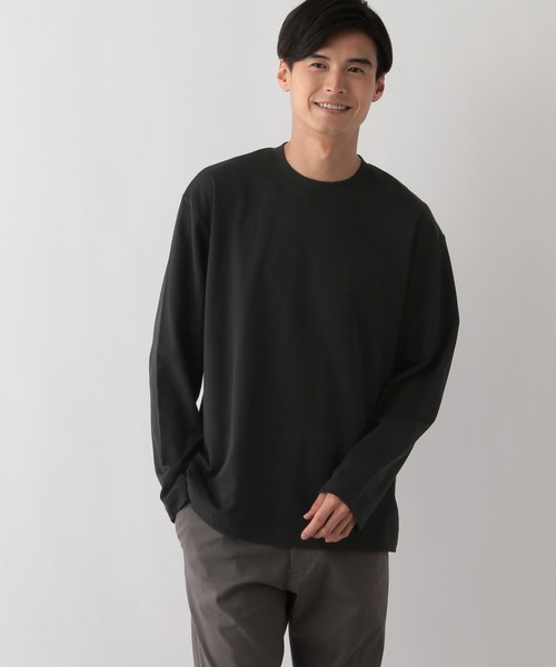 GLOBAL WORK Smile Seed Store（グローバルワーク スマイルシードストア）の「多機能Tシャツ長袖/144106（Tシャツ/カットソー・メンズ・ピンクベージュ/ベージュ/オフホワイト/チャコール/ブルー系その他/ライトグレー/ブラウン/ブラック・LARGE/MEDIUM/X-LARGE/SMALL）」の3枚目の写真