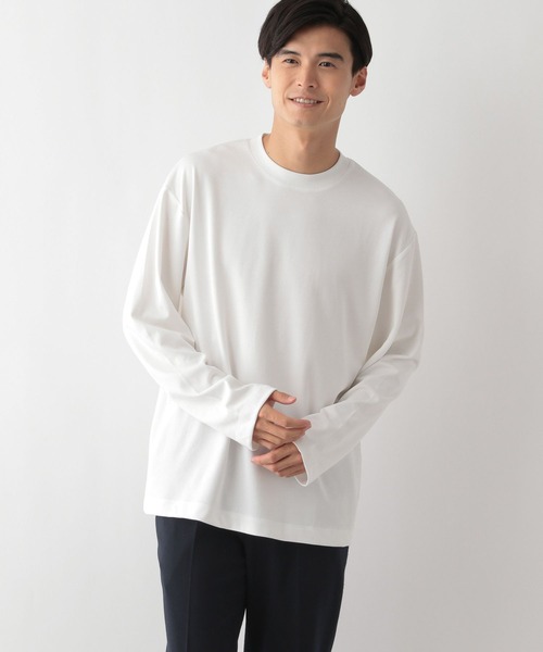 GLOBAL WORK Smile Seed Store（グローバルワーク スマイルシードストア）の「多機能Tシャツ長袖/144106（Tシャツ/カットソー・メンズ・ピンクベージュ/ベージュ/オフホワイト/チャコール/ブルー系その他/ライトグレー/ブラウン/ブラック・LARGE/MEDIUM/X-LARGE/SMALL）」の11枚目の写真