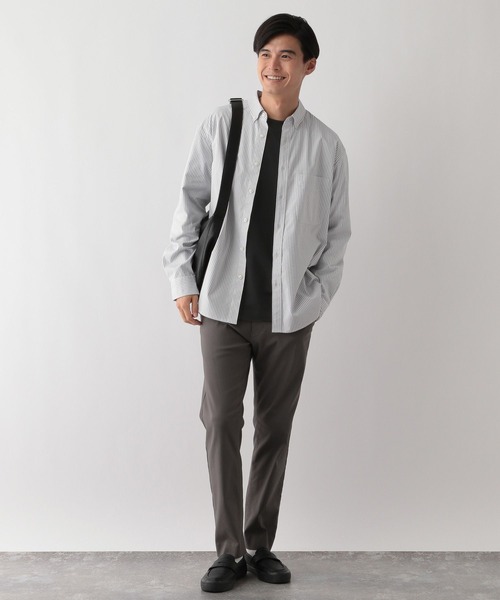 GLOBAL WORK Smile Seed Store（グローバルワーク スマイルシードストア）の「多機能Tシャツ長袖/144106（Tシャツ/カットソー・メンズ・ピンクベージュ/ベージュ/オフホワイト/チャコール/ブルー系その他/ライトグレー/ブラウン/ブラック・LARGE/MEDIUM/X-LARGE/SMALL）」の14枚目の写真